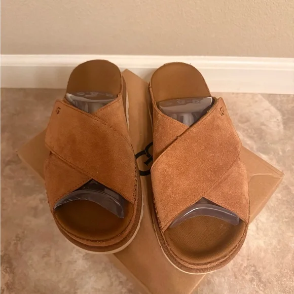 UGG Brown Goldenstar Platform Sandals - Picture 2 of 10